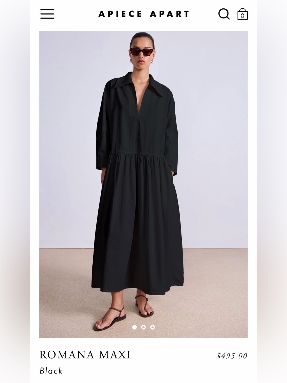 Apiece Apart Romana Maxi Dress — Black